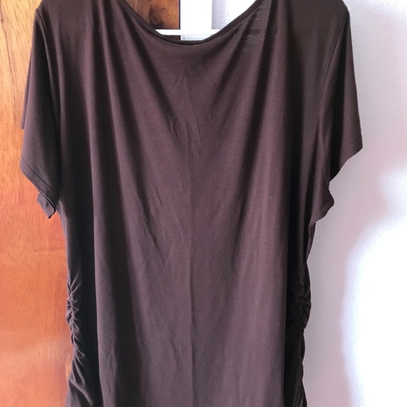 SOLD 3X Brown Short Sleeve Blouse - Picture 3 of 4
